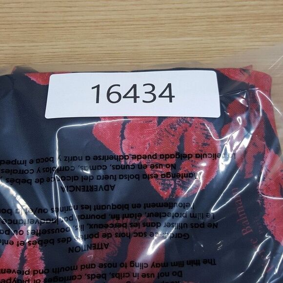 BALMAIN Shirt Mens Size 48 Black Button Up Short Sleeve Kiss All Over Logo $990 - Picture 12 of 12